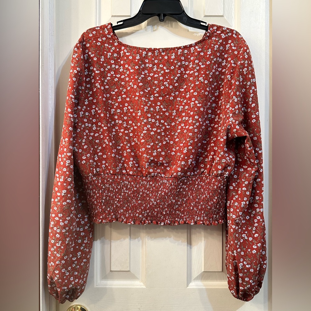 SHEIN Curve Top - 3XL - Burgundy with flower print - Picture 2 of 3